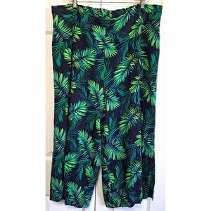 Soft Surroundings Sidnei XL Green Fern Wide Leg Linen Blend Pants RUNS LARGE